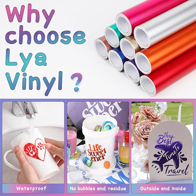 Lya Vinyl Champagne Gold Permanent Adhesive Vinyl, Party Decoration - Image 4