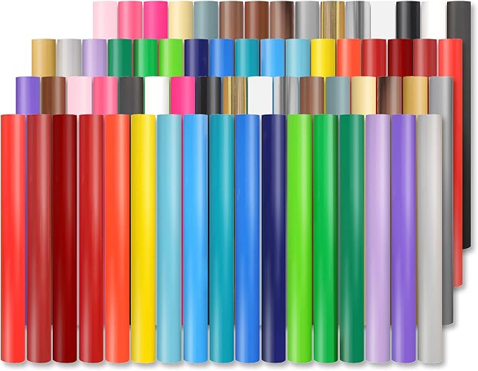 Lya Vinyl 65 Pack Permanent Vinyl, Self Adhesive Vinyl Sheets by LyaVinyl