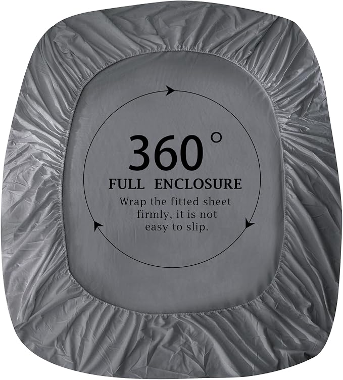 FreshCulture Pure Cotton Fitted Sheets Queen Size, 300 Thread Count Percale - Image 3