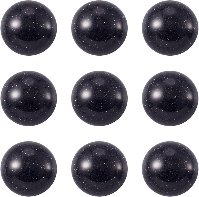 FASHEWELRY 50Pcs Synthetic Blue Goldstone Cabochons Flat Back Gemstone by FASHEWELRY