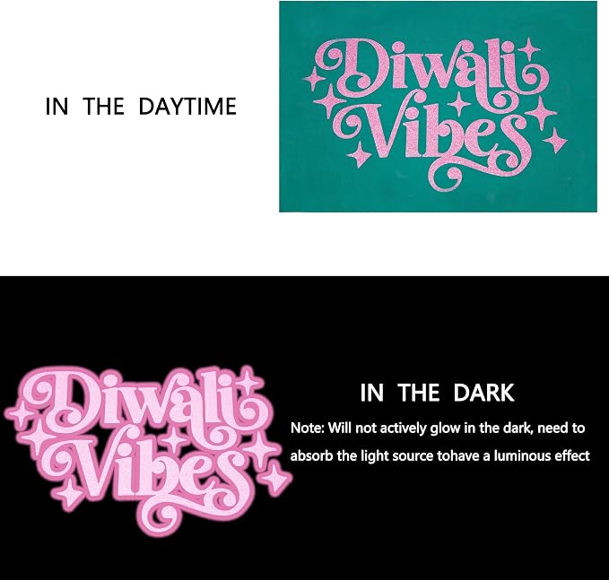 HTVVETUR Glitter Pink Heat Transfer Vinyl, Glow in The Dark HTV Vinyl Roll 12" - Image 8