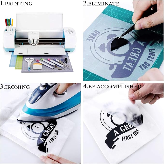 XSEINO HTV Heat Transfer Vinyl for T-Shirts 12"x10" -13Pack Perfect Iron On - Image 4