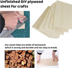 MUXGOA 20 Pcs Poplar Plywood Sheets, Unfinished Thin Wood Sheet - Image 3