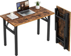 Need Small Folding Computer Desk, 35.8 Inch Writing Table, Rustic Brown | by Need