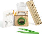 Wooden Bug Catcher for Kids, Tri-View Bug Viewer Kit, Top & Bottom Magnifiers by Macabaka