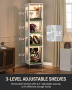 Glass Display Cabinet, 4-Tier Curio Cabinet, Adjustable Shelves, 000 Color - Image 2