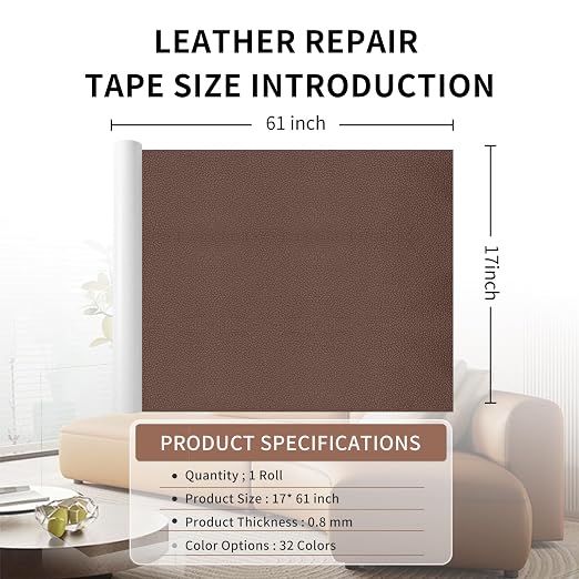 Leather Repair Patch Tape, Car Seat, Vinyl Leather Repair Kit - Image 2