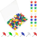 ELANE 100 Pcs Star Thumb Tacks for Wall Hangings, Flat Thumb Tacks and Push Pins by ELANE