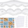 Kigley 2 Pcs Free Motion Quilting Templates Waves Acrylic Quilting Rulers by Kigley