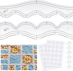 Kigley 2 Pcs Free Motion Quilting Templates Waves Acrylic Quilting Rulers by Kigley