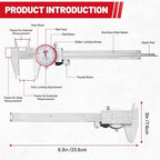 SAE Dial Caliper 0-6" Precision Measuring Tool | ±0.001" Accuracy, Mechanical - Image 2