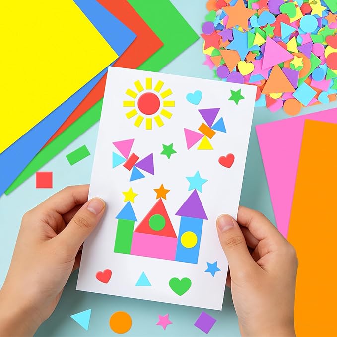 3240Pcs Foam Stickers Foam Shape Stickers Colorful Self Adhesive, 8 Colors - Image 5