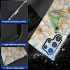 for Samsung Galaxy S23 Ultra Case, Stained Glass Frog Flowers Pattern Glossy 2 - Image 3