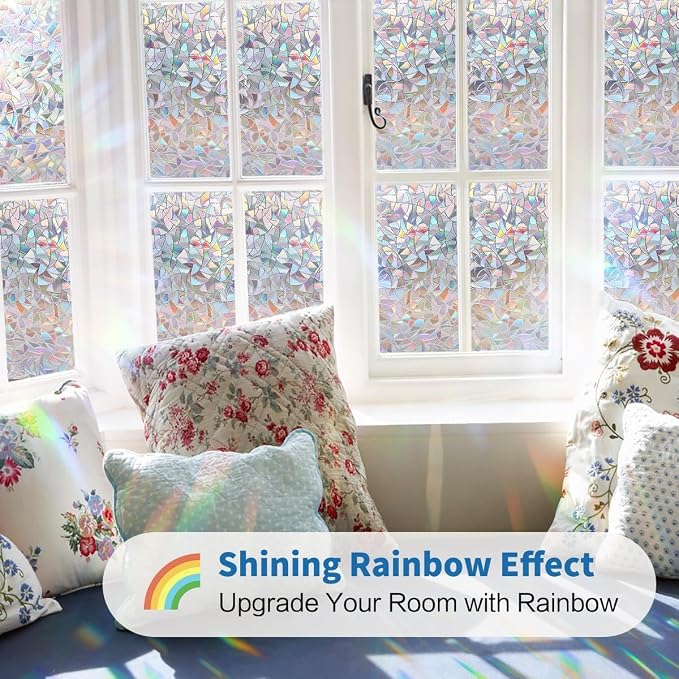 Bloss Rainbow Window Privacy Film Stained Glass Window Film 3D Decorative - Image 3