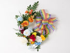 HUIHUANG Rainbow Stripe Sheer Wired Ribbon 2.5 inch Multi-Colored Stripes Wire - Image 5