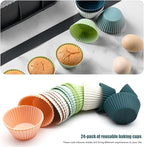 Reusable Silicone Cupcake Baking Cups 24 Pack, 2.75 inch Silicone Baking Cups - Image 6