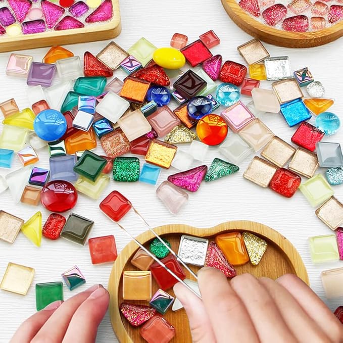LITMIND Assorted Colors Irregular Crystal Mosaic Tiles, 9oz Value Pack - Image 3