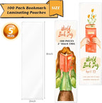 100Pcs Bookmark Laminating Pouches 2x8inch Hot Laminator Sleeves 5 Mil - Image 2