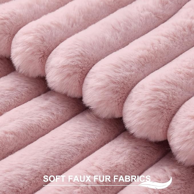 Pallene Faux Fur Plush Lumbar Throw Pillow Covers 12x20 Set of 2, Luxury Soft - Image 2