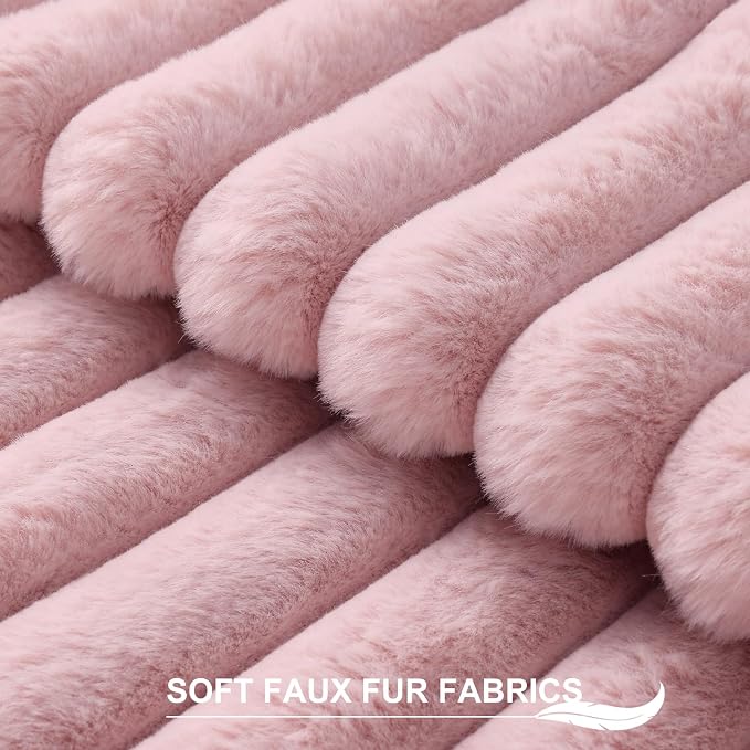 Pallene Faux Fur Plush Throw Pillow Covers 22x22 Set of 2, Luxury Soft Fluffy - Image 2