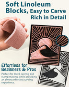 Linocut Tools Block Printing Kit: Deluxe Stamp Carving Printmaking Kit Supplies - Image 5