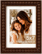 Solid Wood 5x7 Picture Frame Beaded Frame by QOTIB