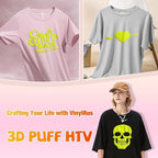 VinylRus Puff Vinyl Heat Transfer 3D -12” x 6ft Neon Yellow Puff Iron on Vinyl - Image 4