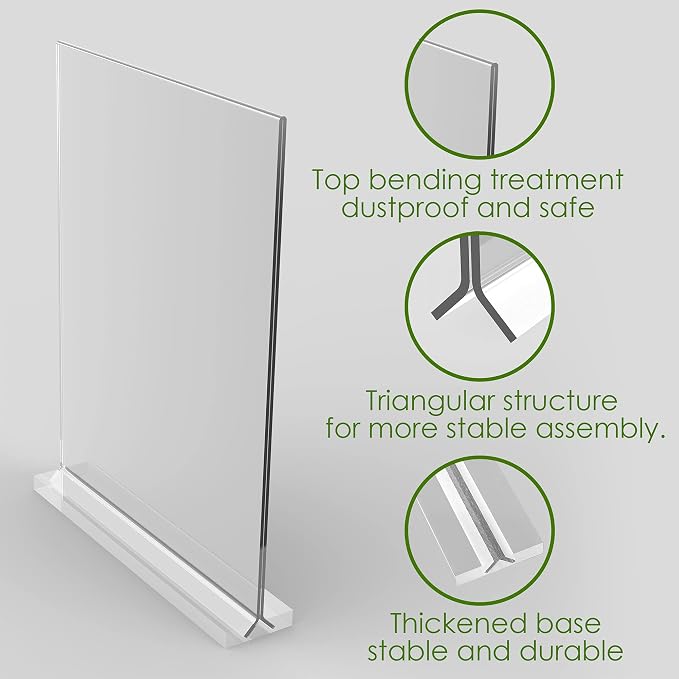 newnewshow 5“x7” Acrylic Sign Holder 6 Pack Vertical T Shape Double-Sided - Image 6