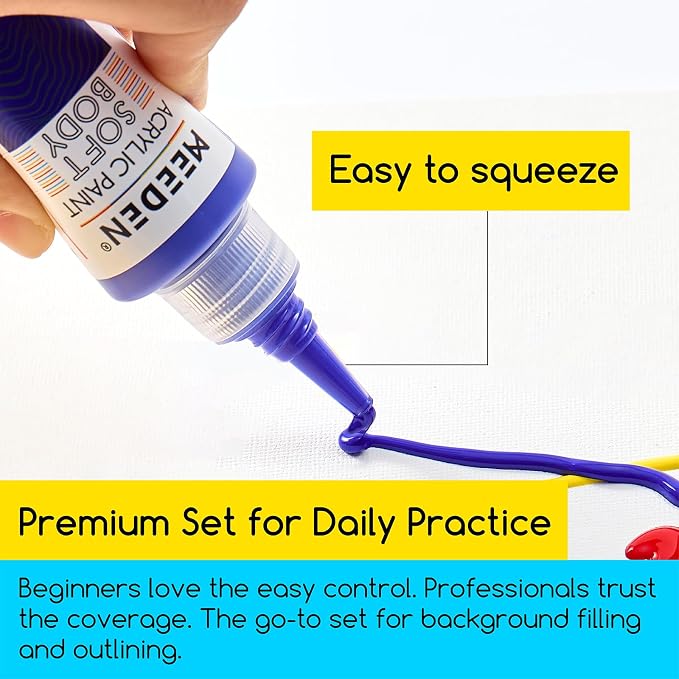 MEEDEN Soft Body Acrylic Paint: Naphthol Red Light Matte Finish - 250ml/8.45oz - Image 4