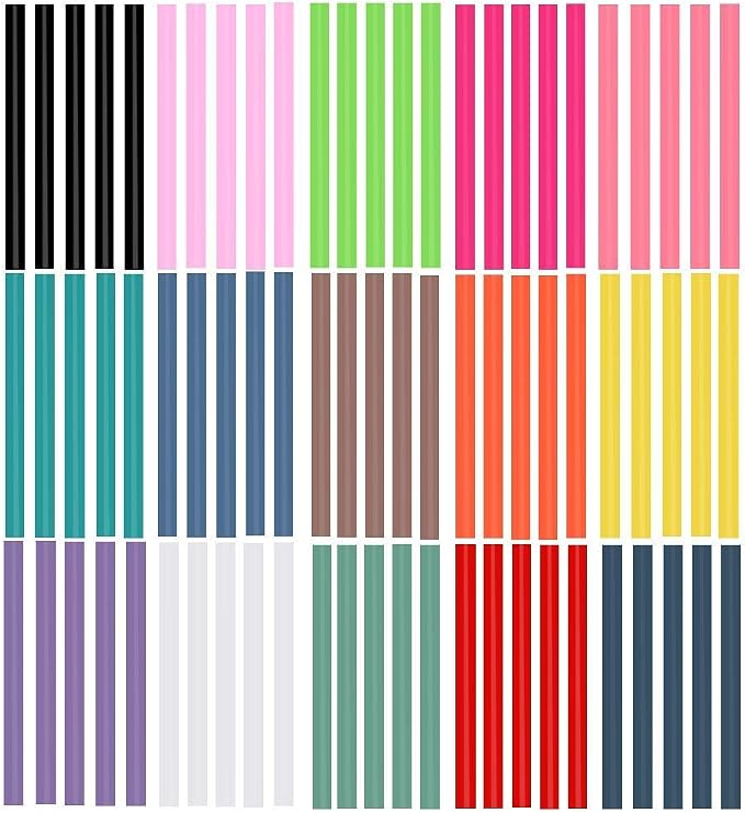 Ewparts 15-Color Mini Hot Melt Glue Sticks, 75 Pack, 7mm x 100mm | strong by Ewparts