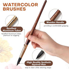 Watercolor Brushes Professional, Fuumuui 10Pcs Synthetic Squirrel Hair Water - Image 4