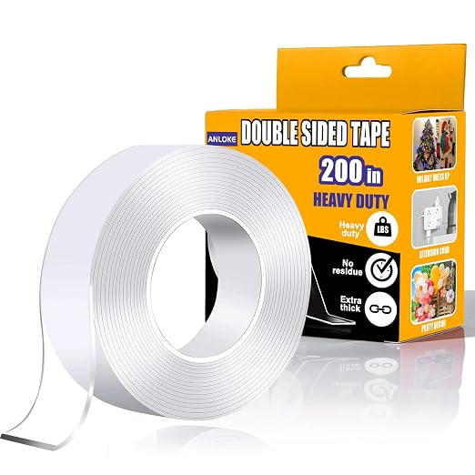 ANLOKE Double Sided Tape Heavy Duty, 1.2 Inchx 200 Inch ，Extra Large Nano by ANLOKE