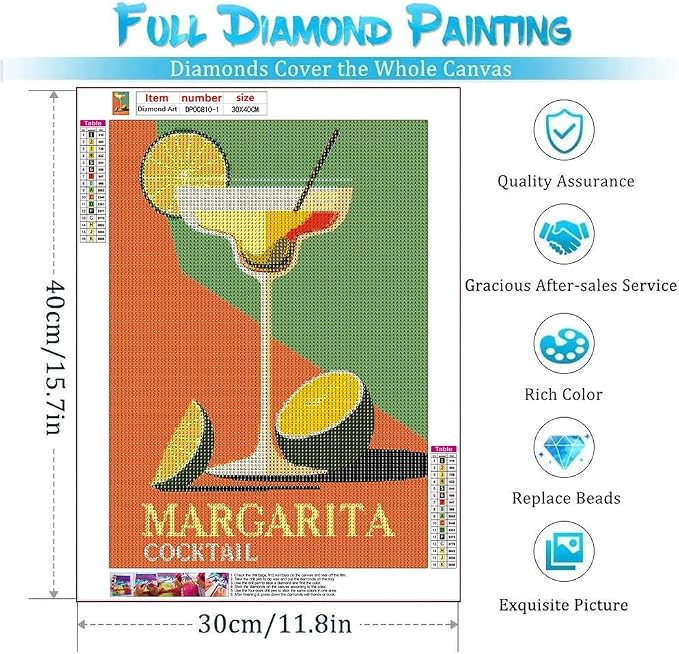 EIBEILI Diamond Art Kits for Adults-6P Wine Cocktail Diamond Painting Kits | - Image 5
