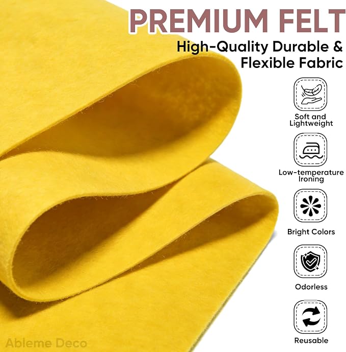 Soft Felt Fabric Sheet 18" x 36", 1.6mm Acrylic Craft Felt, Large Precut Sheet - Image 7