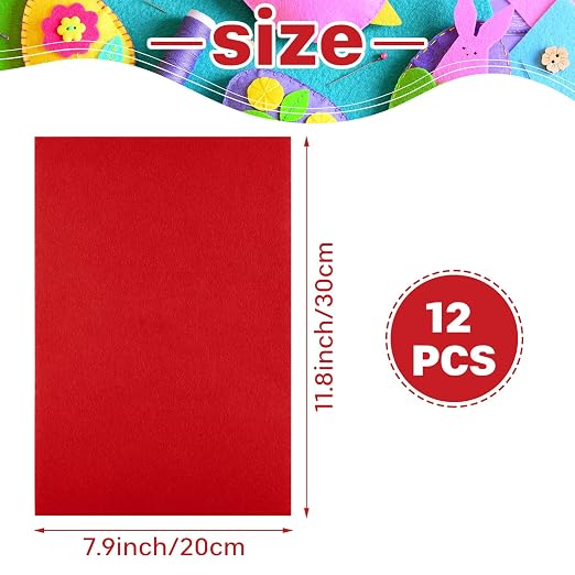 Morcheiong 12 Pcs Self Adhesive Felt Sheet Soft Felt Sheets - Image 2