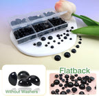 TOAOB 500pcs Round Black Plastic Doll Eyes 4mm 5mm 6mm 8mm 10mm Flatback - Image 3