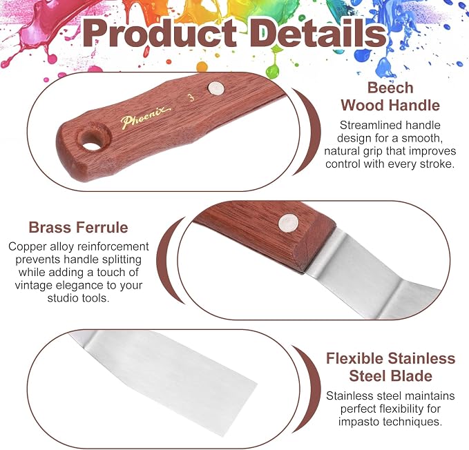 MECCANIXITY Pack of 1 Large Palette Knife No.3, 9.3" Long Palette Knives - Image 3