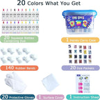 WINSONS Tie Dye Kit 20 Colors Permanent Fabric Dye Art Set - Image 2