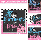 50 Guests Burnouts or Bows Gender Reveal Plates and Napkins Party Supplies Boys - Image 3