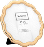 High-End Gold 5x5'' Round Zinc Alloy Picture Frames, Unique Wave Design - Image 9
