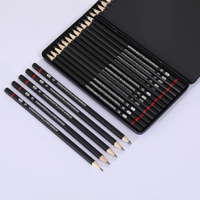 YYMIYU 12pcs Sketch Pencil Set 8B, Artist Pencils - Image 2