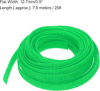 uxcell PET Expandable Sleeving 25ft 1/2" Green Cable Management Sleeve Cord - Image 3