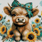 Cow Stamped Cross Stitch Kits for Adults Beginner, Sunflowers Counted Cross by TaeYsck