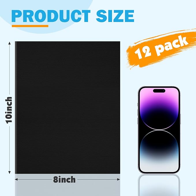 12 Pack Canvas for Painting 8x10 Inch, Acrylic Paint and Tempera. - Image 2