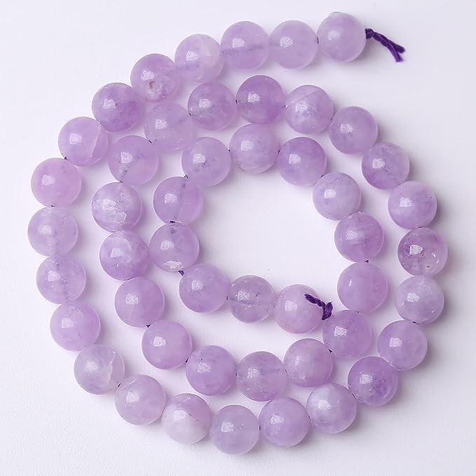 8mm 45pcs Natural Lavender Amethyst Beads Round Loose Gemstone Crystal Energy - Image 5