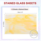PATIKIL 4 x 6 Inch Transparent Stained Glass Sheets, 2 Sheets Mosaic Glass - Image 2