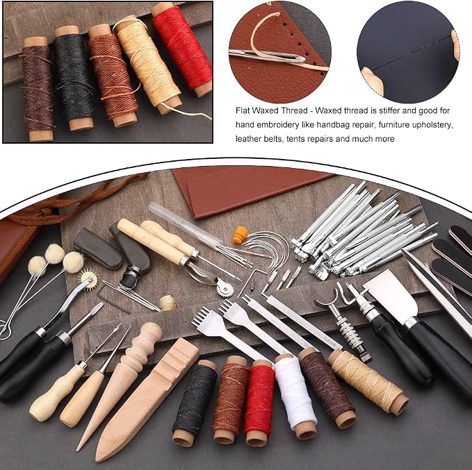 TLKKUE Leather Working Tools Leather Craft Tools - Image 8