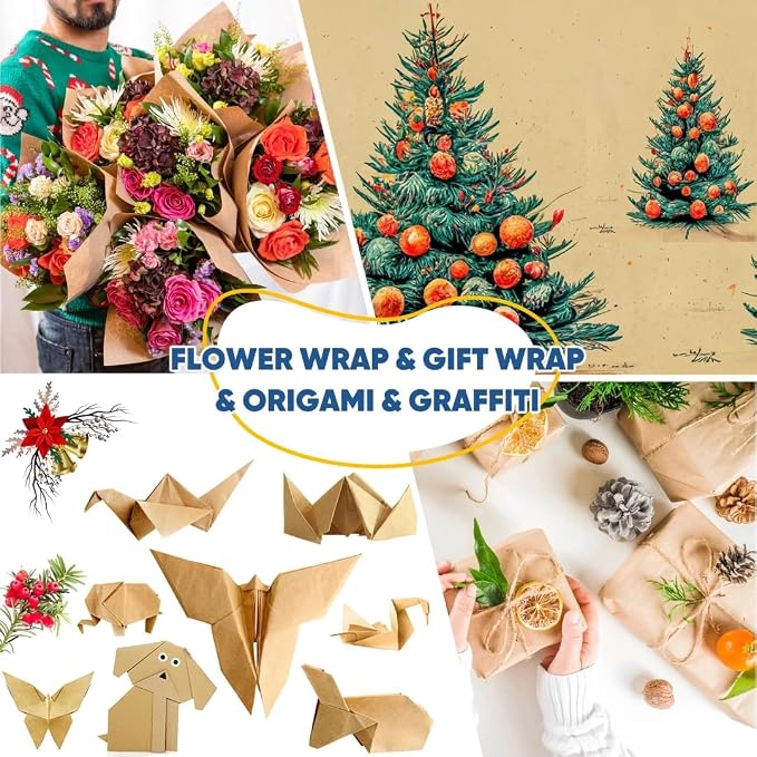 Brown Wrapping Paper, Bouquet Flower Father's Day Valentines Graduation Gift - Image 5