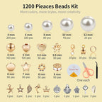 1200Pcs Pearl Beads for Bracelets, Bracelet Making Kit for Adults, Kids - Image 2
