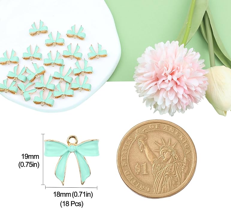 Bow Charms for Bracelet Jewelry Making Cute Bracelet Charms | 18Pcs, Bow Charms - Image 7